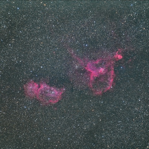 ハート星雲＆胎児星雲 （IC1805＆IC1848）