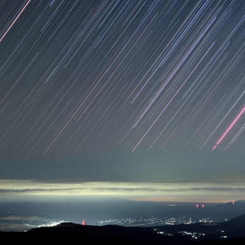 望遠星景（昇るオリオン座中心部）