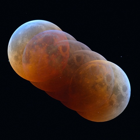 １１月８日皆既月食（皆既中の月と天王星の移動）