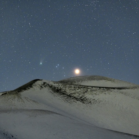 ＺＴＦ彗星、アルデバランと浅間山