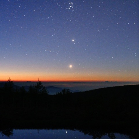 金星、木星&逆さスバル