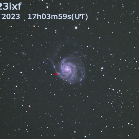 ５月２４日未明のＭ１０１、超新星（ＳＮ２０２３ｉｘｆ）