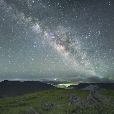 四国カルストに横たわる銀河