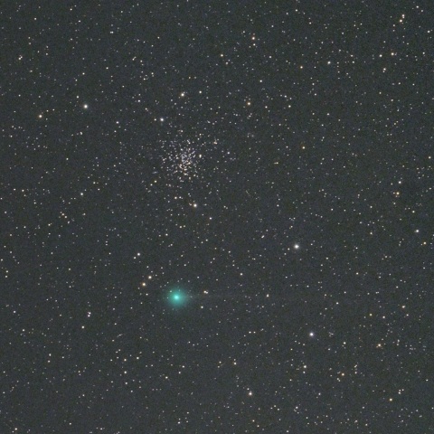 ８月２２日未明の西村彗星（Ｃ/２０２３ Ｐ１）とＮＧＣ２４２０