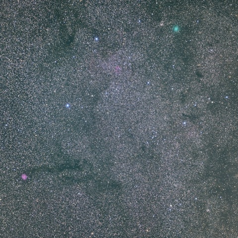 ８月１０日まゆ星雲（ＩＣ５１４６）とアトラス彗星（C/２０２３ Ｅ１）