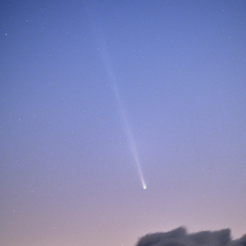 マジックアワーに輝く西村彗星（９月１０日未明）