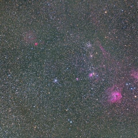 ぎょしゃ座中心部とハートレー第２彗星（１０３Ｐ）