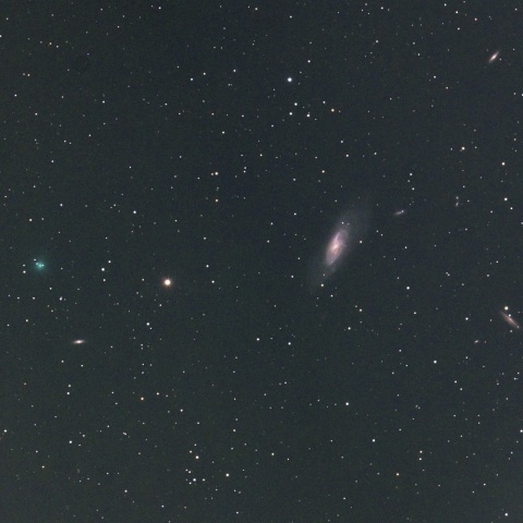 レモン彗星Ｃ/２０２３ Ｈ２とＭ１０６（１０月１６日未明）