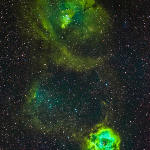 バラ星雲と狐の毛皮星雲