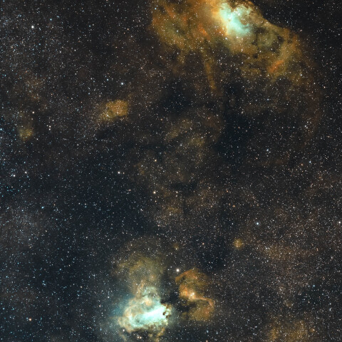 いて座のM16/M17星雲