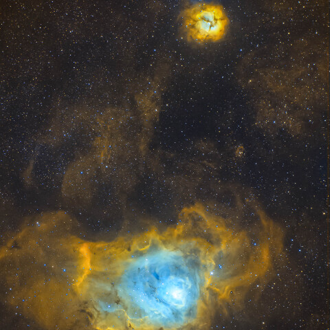 干潟星雲と三裂星雲