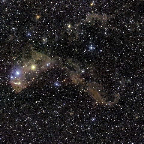 トカゲ座のヤモリ星雲（LBN437）をモザイク撮影