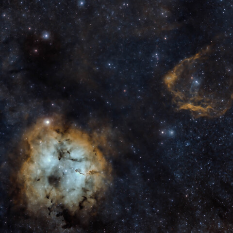 ケフェウス座のIC1396とSh2-129・Sh2-108