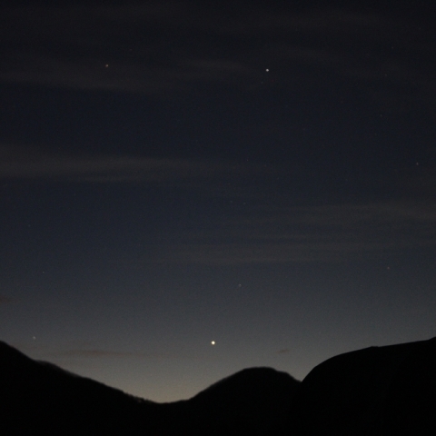 西方最大離角後の水星