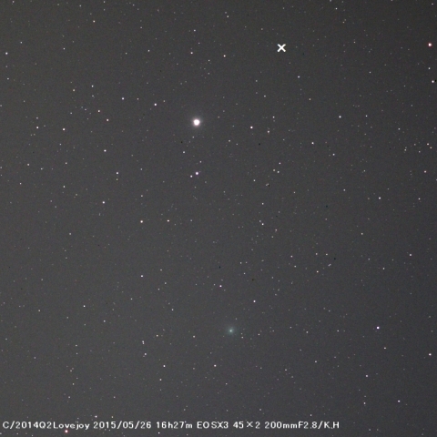 ラブジョイ彗星、北極星と天の北極