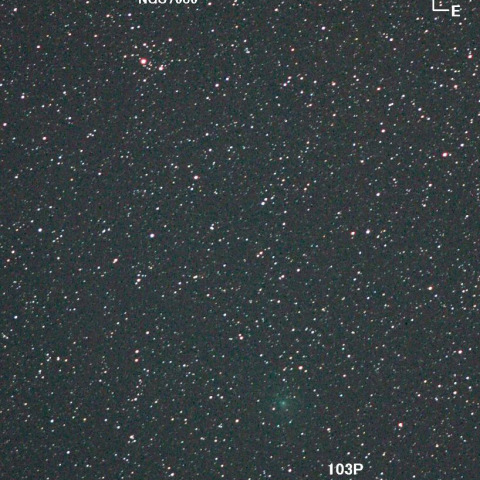 103Pハートレー彗星と散開星団NGC7686