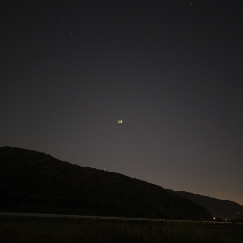 スマホで撮影したレモン彗星