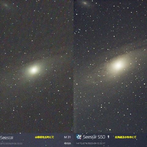 ★場所で比較のM31星系★
