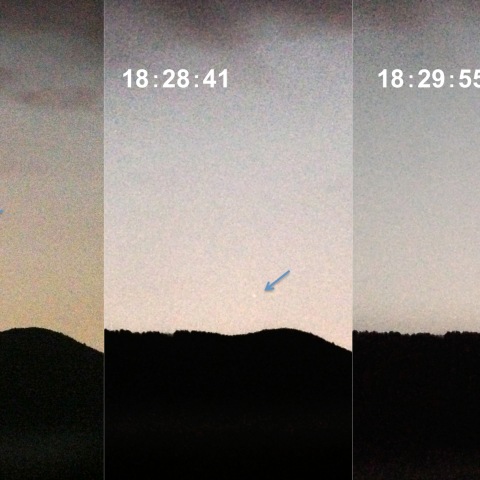 iPhoneで写ったパンスターズ彗星（コリメート法）