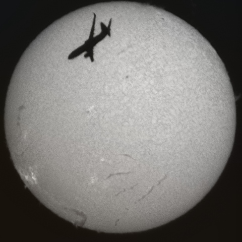 飛行機が通った