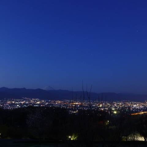 黎明の富士とさそり座