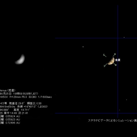 胸ポケットにはいるコンパクトデジカメによる金星