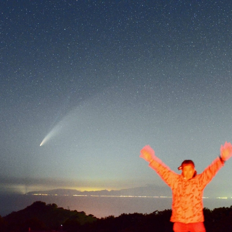 ネオワイズ彗星 北海道上ノ国町