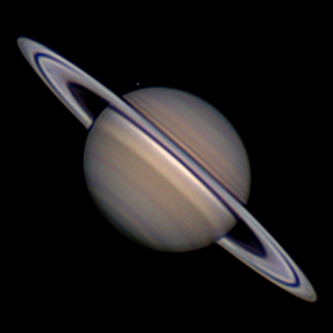 10月11日の土星と衛星テティス