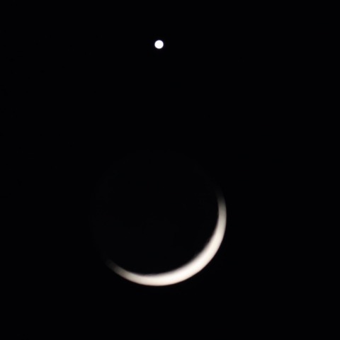 月に寄り添う金星