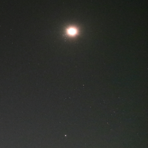 7/30の月と昴の接近＋木星＋火星＋アルデバラン