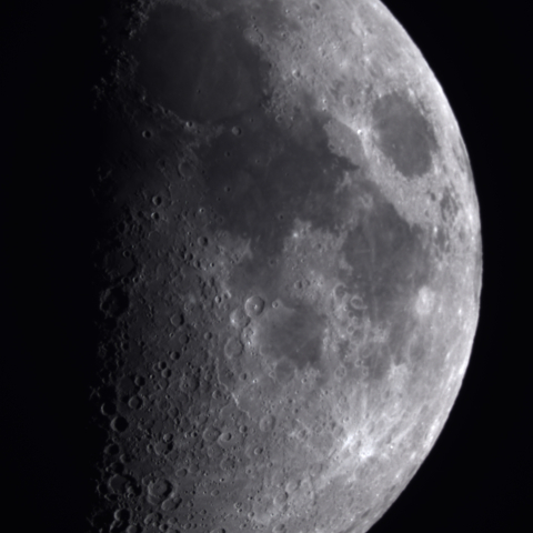 02/05の月（月齢６、月面X、月面LOVE）