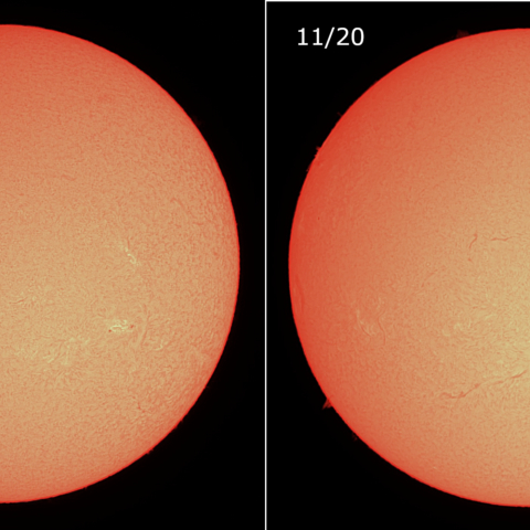 11/19と11/20の太陽