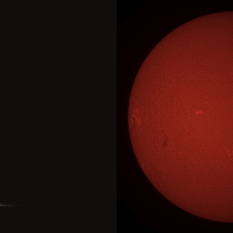 01/15早朝の月と太陽