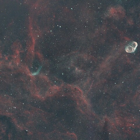 08/24のNGC6883, NGC6888付近の散光星雲など