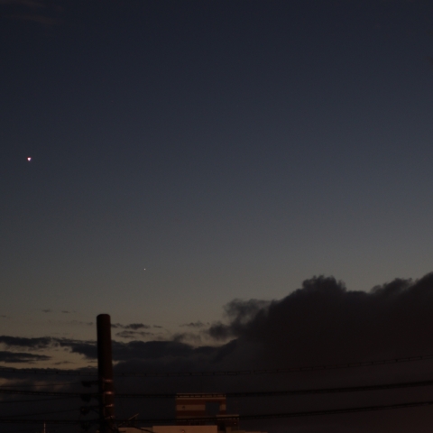 金星、スピカ、三日月