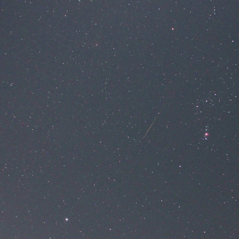 冬の大三角形＋流星