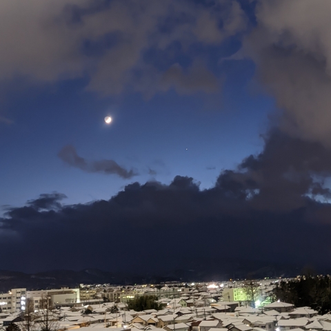 月齢３の月と土星