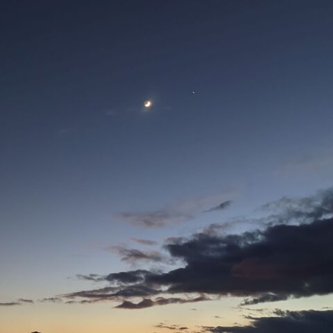 月齢4の月と木星