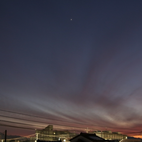 木星と夕焼け