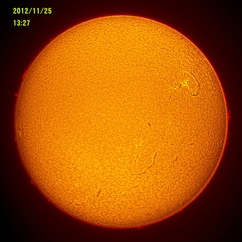 2012.11.25の太陽