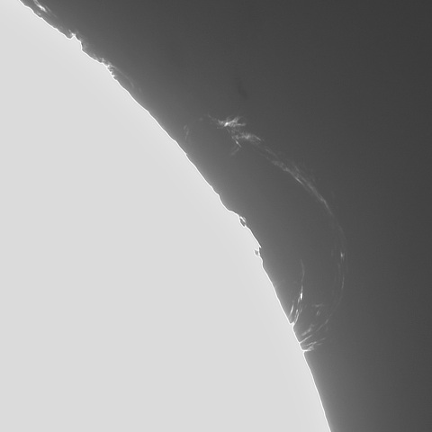 3月7日の太陽②（プロミネンス 北西縁）