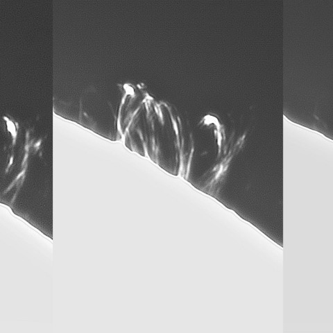 3月20日の太陽②（ポストフレアループXXXⅧ 南西縁4018 時間変化）