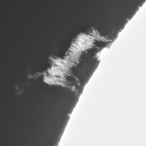 4月9日の太陽①（プロミネンス　北東縁）