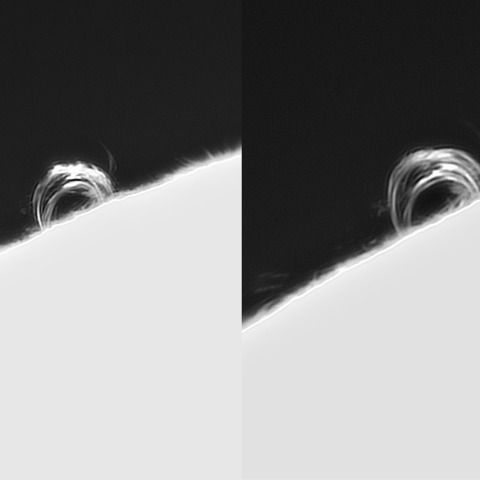 4月19日の太陽①(ポストフレアループXXX Ⅸ　時間変化）