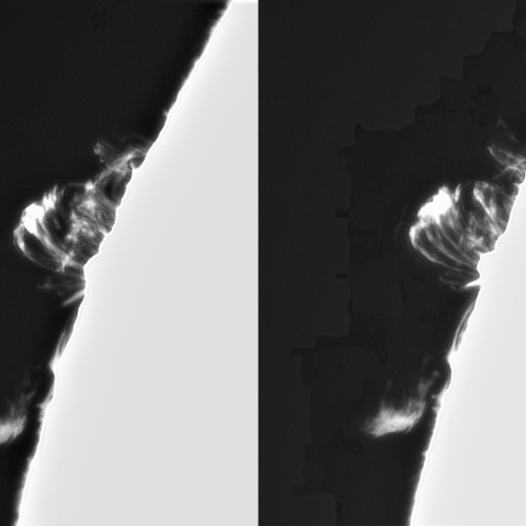 7月8日の太陽②（ポストフレアループ  XL 初期時間変化）