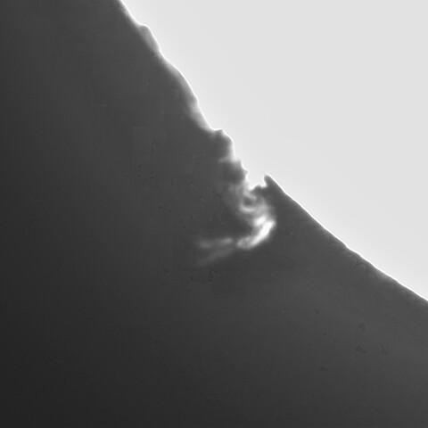 2026年　1月１日の太陽①（プロミネンス噴出　南東縁）