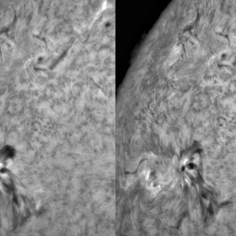 3月04日の太陽②（北東面活動領域　3242プロミネンス噴出）