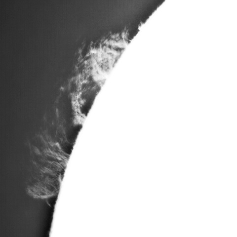 6月7日の太陽① ( プロミネンス　１０時方向）　