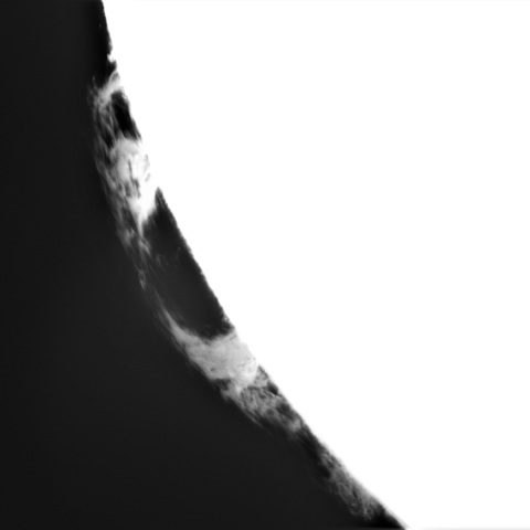 6月9日の太陽③ ( プロミネンス　8時方向）　