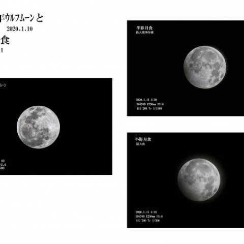 令和2年ウルフムーンと半影月食